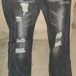 Distressed Black Denim Jeans